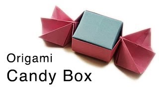 Оригами коробочка в форме конфеты.