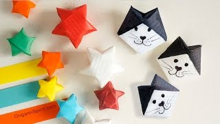 Талисманы-оригами: кот и звездочки