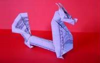 Оригами схема дракона из денег