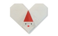 Оригами схема сердечка с Сантой