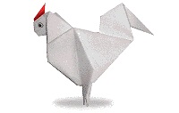 Оригами схема петуха