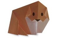 Оригами схема собаки (другой вариант)