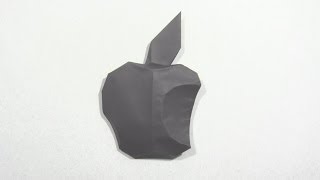 Оригами схема логотипа компании Apple