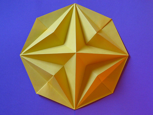 Оригами схема звезды в восьмиугольнике