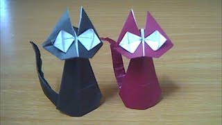 Оригами кошка. Как сложить оригами кошку?