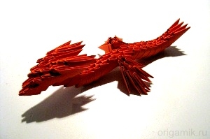 3D оригами дракончик