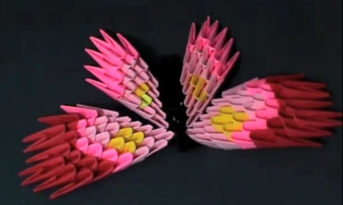 3D оригами: бабочка из модулей