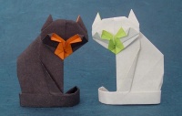 Оригами схема кошки