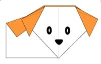 Простая схема оригами собаки.