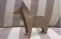 Схема оригами бумажной немецкой овчарки.