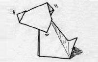 Схема оригами бумажной собаки, которая умеет кивать. 