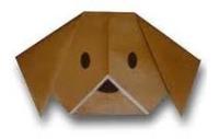 Очень простая схема оригами щенка, которого можно складывать из бумаги вместе с детьми.