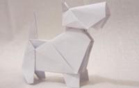 Схема оригами бумажного шотландского терьера.
