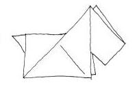 Простая схема оригами терьера.