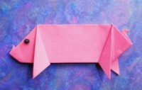 Простая оригами схема поросенка, с которой справиться даже ребенок