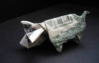 Схема оригами свиньи из денег