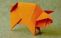 Схема оригами свиньи