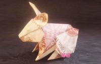 Схема оригами кролика из евро
