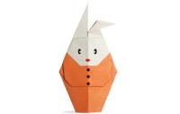 Схема оригами бумажного зайца в костюме