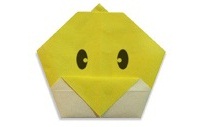 Оригами  схема мордочки цыпленка