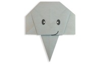 Оригами схема мордочки слоника