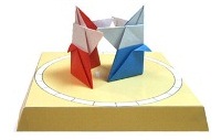 Оригами схема арены с сумоистами