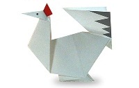 Оригами схема петуха (другой вариант)