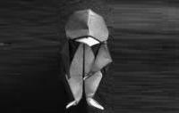 Оригами схема пингвина (вид спереди)