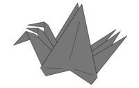 Оригами схема журавля-мутанта