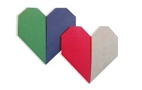 Оригами схема двухцветного сердца