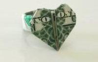 Оригами схема кольца с сердцем из денег