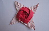 Оригами схема броши из розы