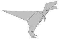 Оригами схема маленького тираннозавра