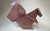 Оригами схема белки (автор Grebenicek)