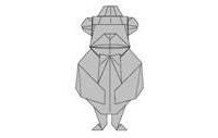 Оригами схема медвежонка (автор Фоззи)