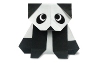Оригами схема панды (вид спереди)