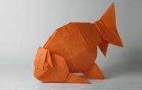 Оригами схема золотой рыбки