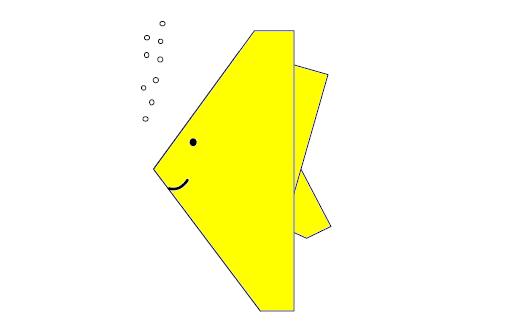 Оригами схема простой золотой рыбки