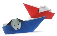 Оригами схема лодки с собачкой