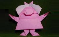 Оригами схема мисс свинки