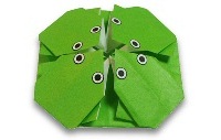 Оригами схема четырех лягушек